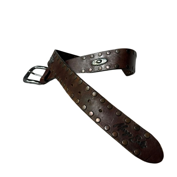 Vintage MANGO PUNTO Brown Leather Concho Studded Belt For Men Size 30 - Picture 9 of 9